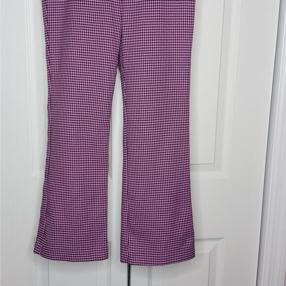 Zara Purple Checkered Flare Pants - Picture 4 of 7